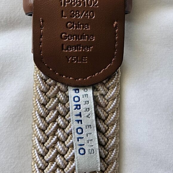 NWOT! Perry Ellis Woven Webbed Belt - Picture 4 of 4